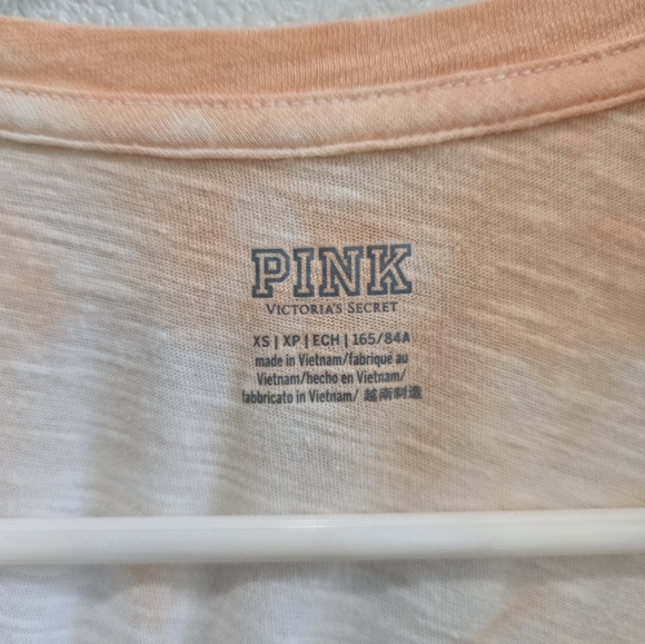 Victoria's Secret PINK lightweight tie-dye orange and pink tshirt Size XS - Picture 4 of 4